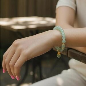 Jade Green/Gold Bracelet